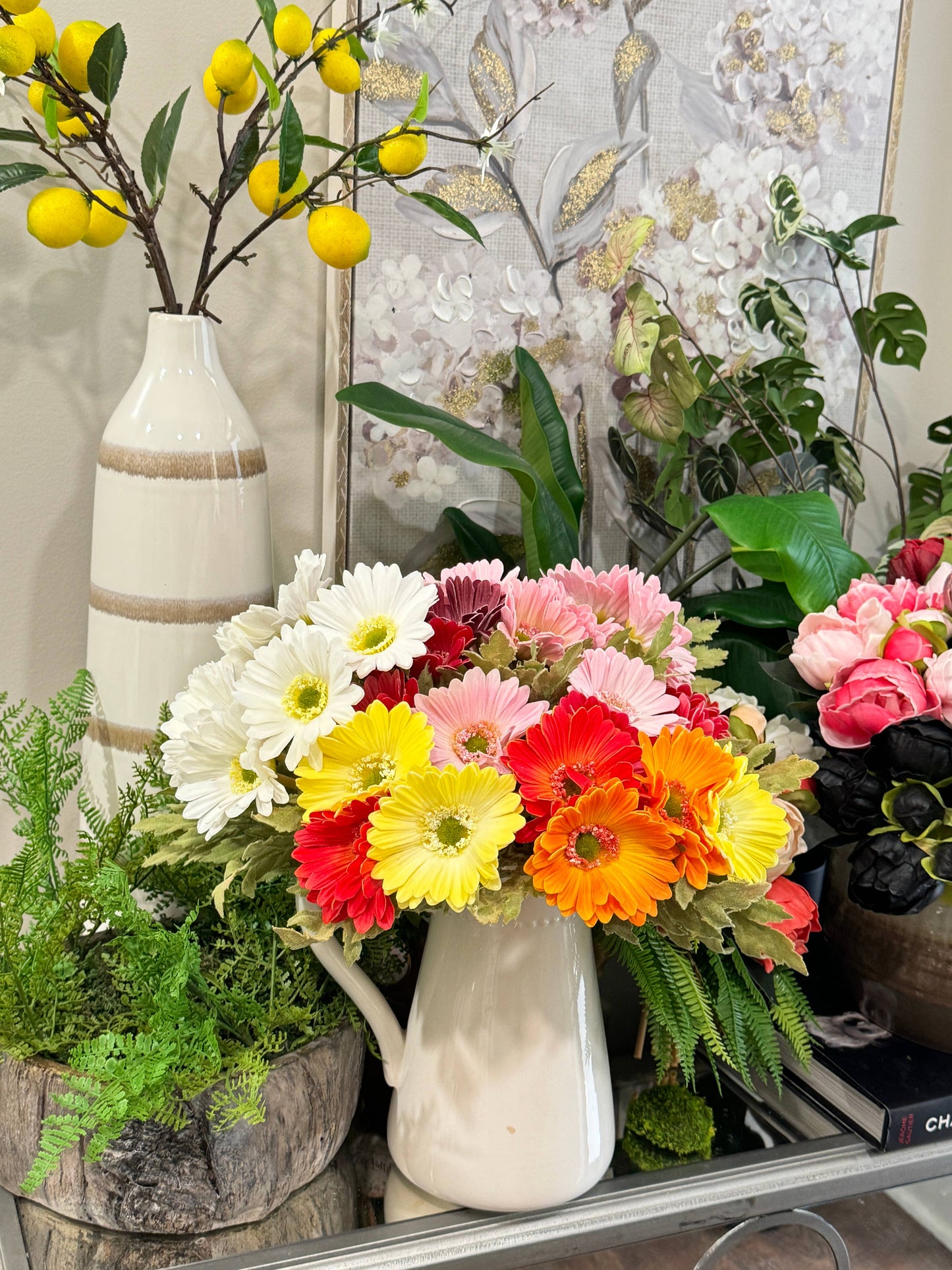 Pack of 7 stems-All Season Colorful Real Touch Daisy