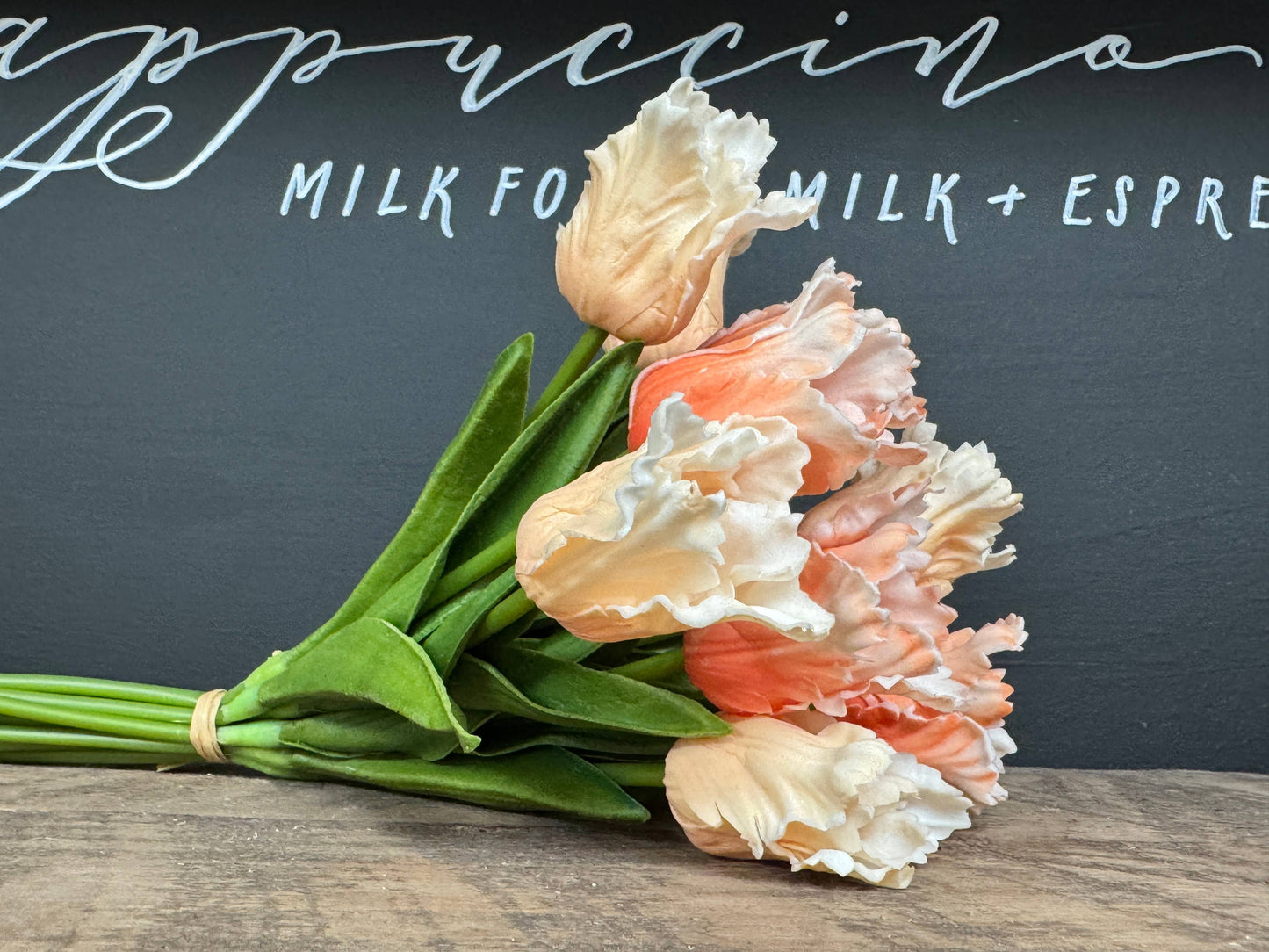 14"-1 Dozen-Elegant Colorful Real Touch Parrot Mini Tulip