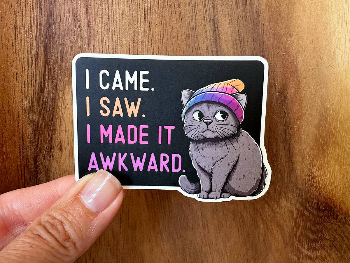I Came, I Saw, I Made it Awkward | Funny Cat Sticker