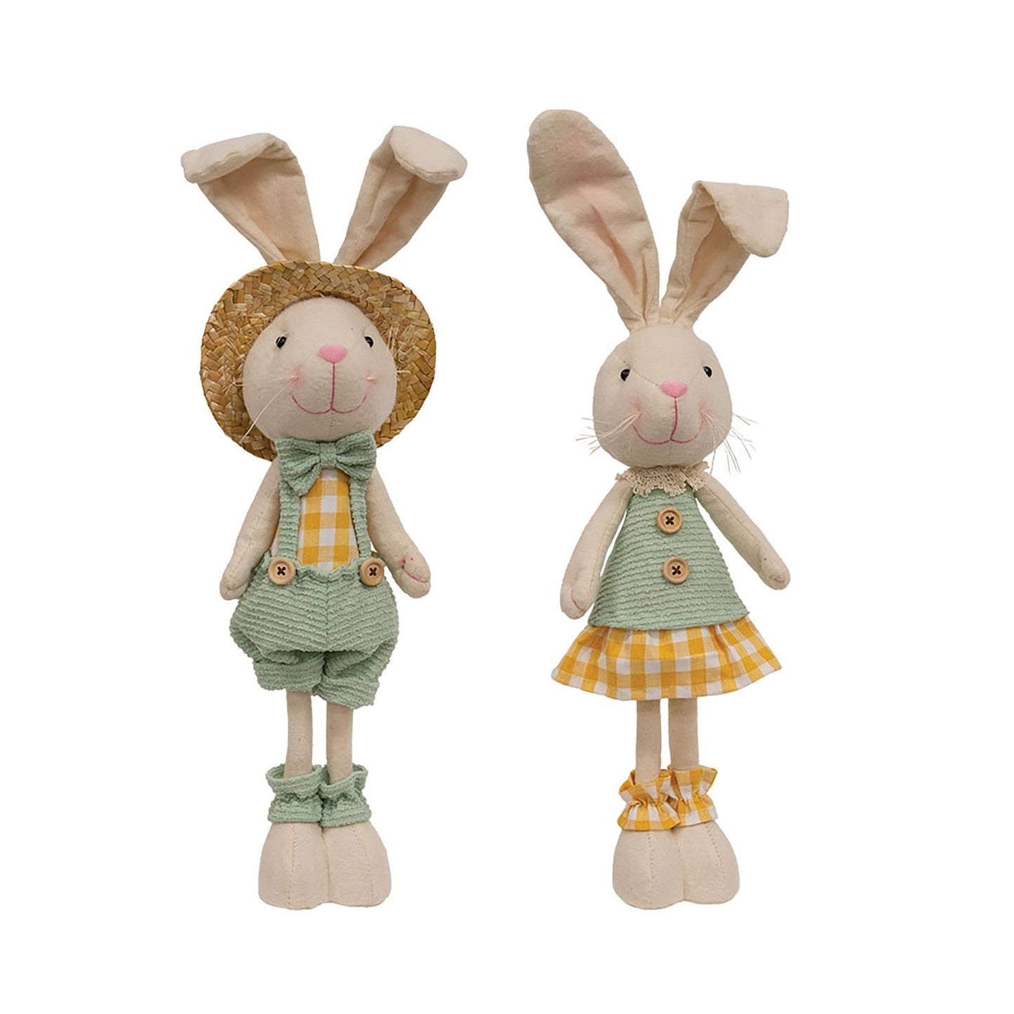 Mr. & Mrs. Spring Gingham Bunny, 2 Asstd.