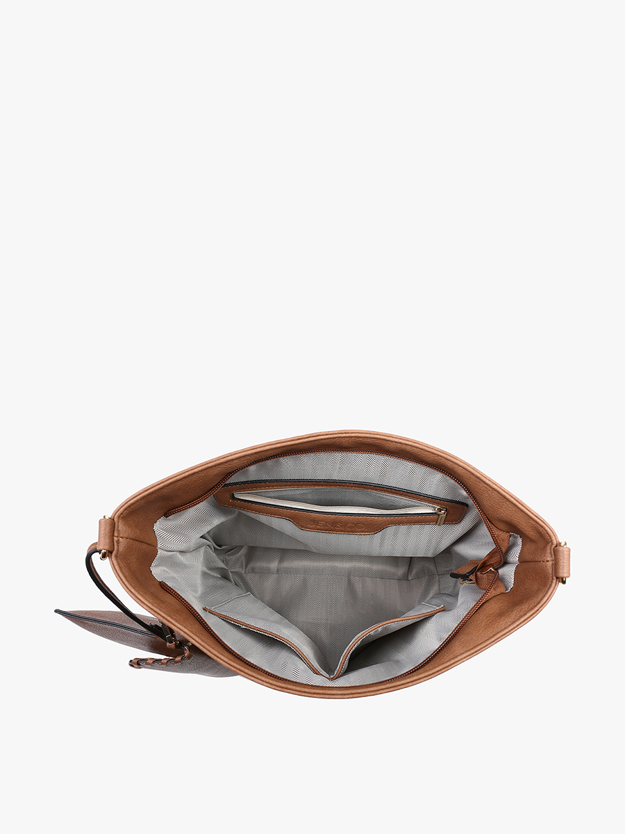 M2442 Cynthia Distressed Whipstitch Hobo w/ Wristlet
