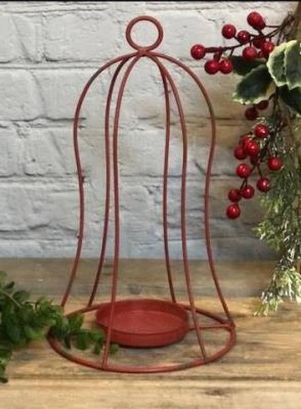 Red Wire Bell Candle Holder