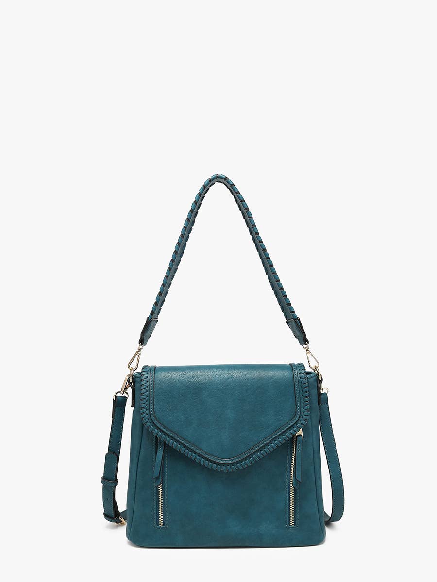 Lorelei Double Zip Crossbody – Whipstitch Trim | M2167