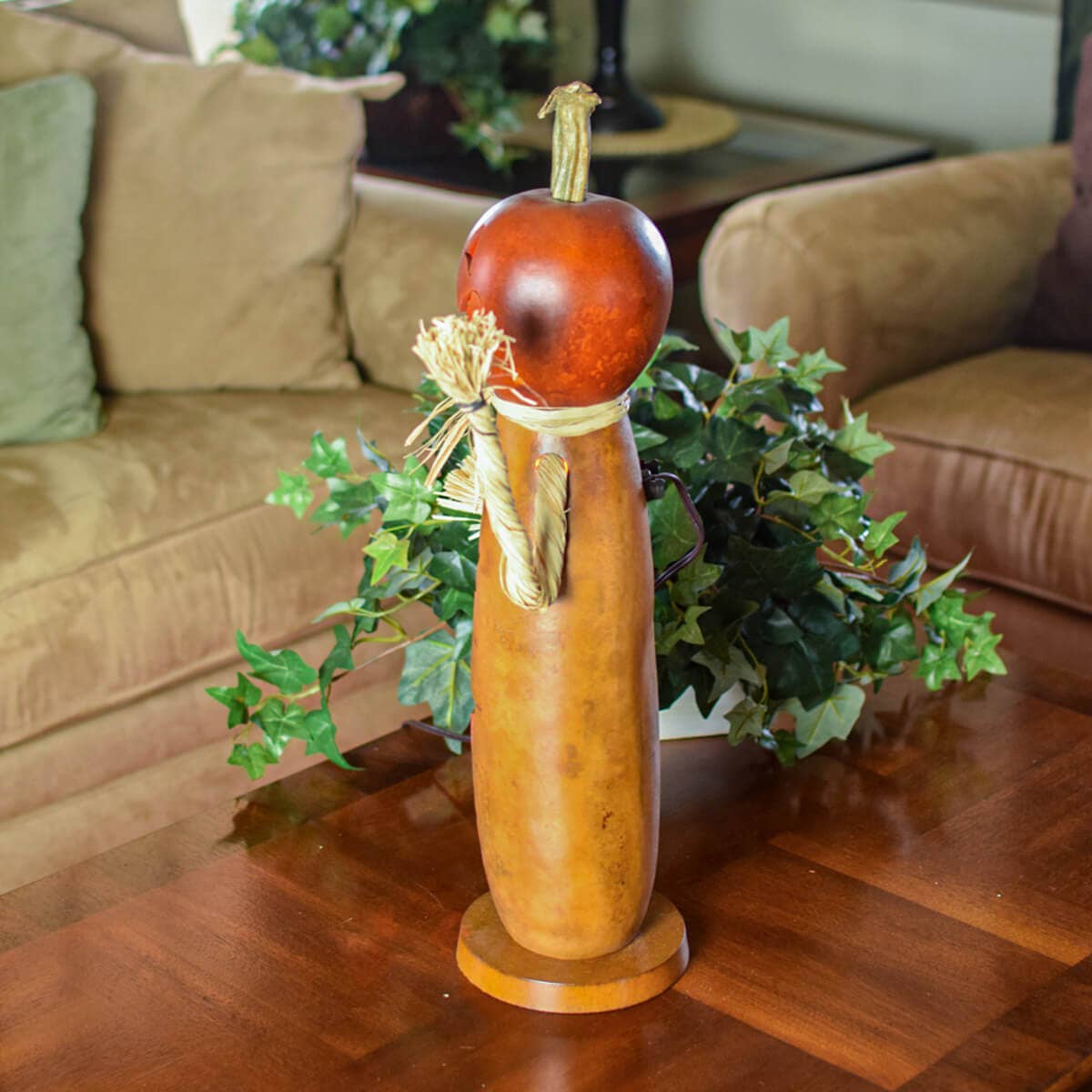 Dexter Scarecrow Large Tall Lit Boy Hand-Crafted Gourd