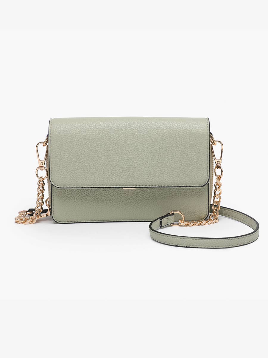 M2589 Lauryn Flapover Crossbody w/ Chain Strap