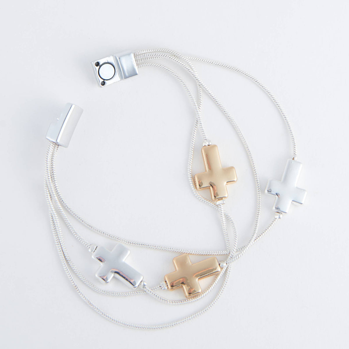 Cross Bracelet Cobie Multi Row Inspirational Magnetic