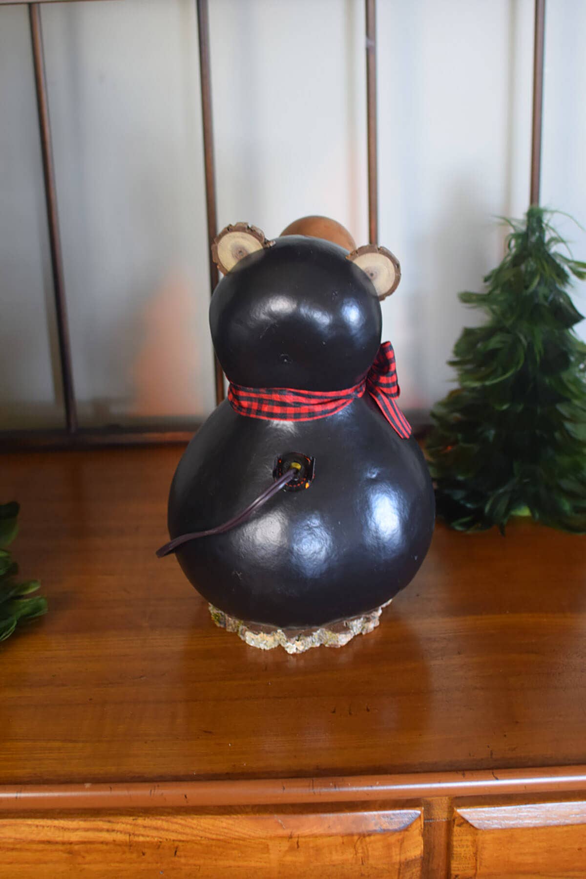 Brooks the Bear Handcrafted Large Lit Gourd Luminary