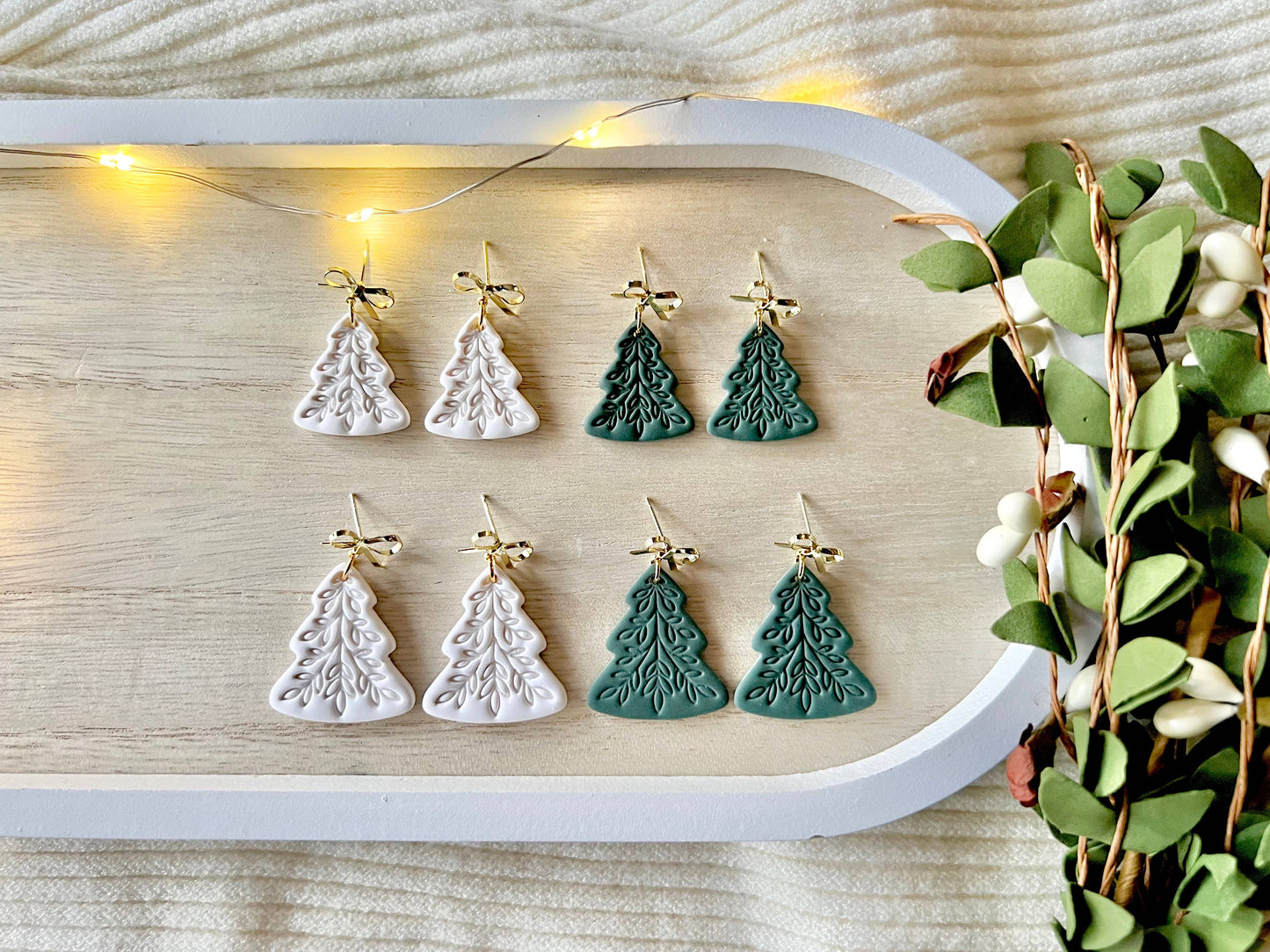 Scandinavian Tree Earrings, Christmas Tree Earrings