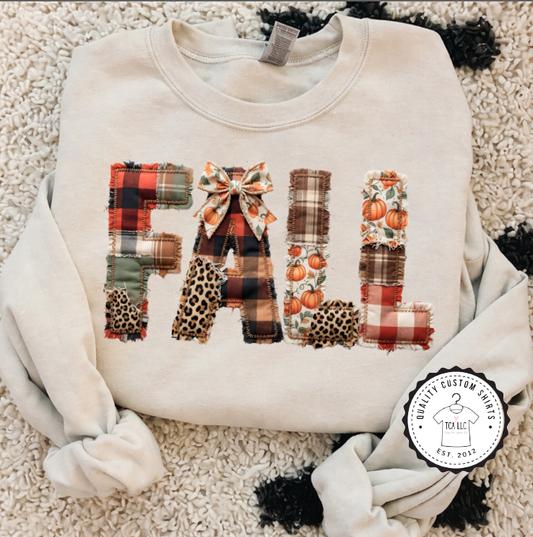 Fall Patchwork Sweatshirts & T-Shirts