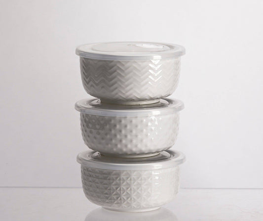 3-Piece Covered Storage Bowl Set – Farmhouse Serveware