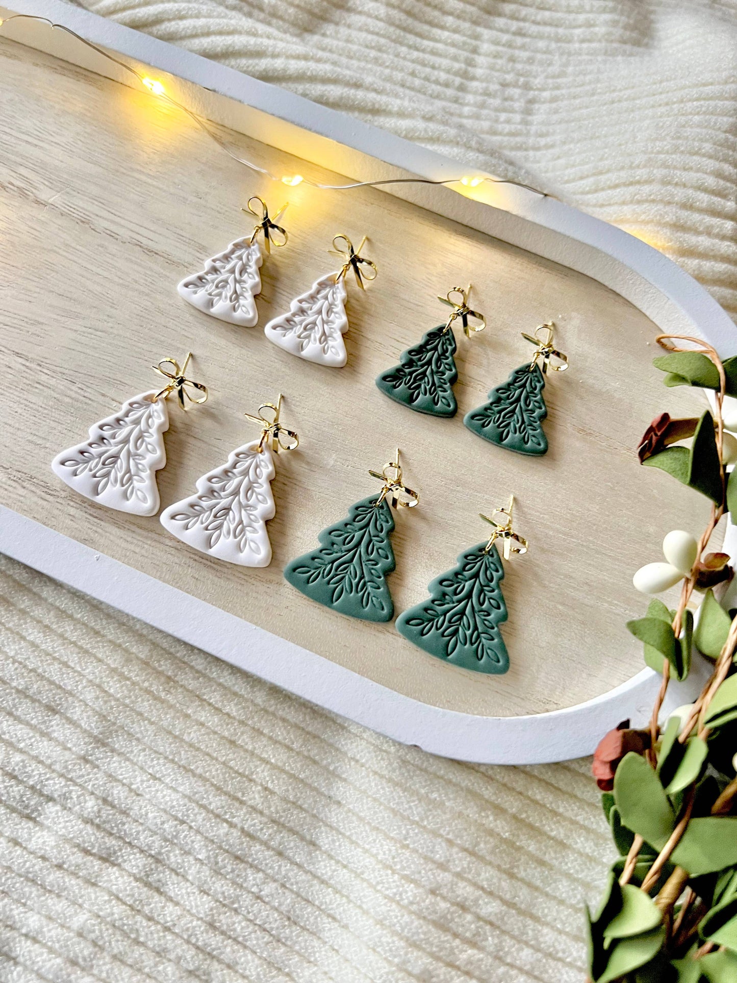 Scandinavian Tree Earrings, Christmas Tree Earrings
