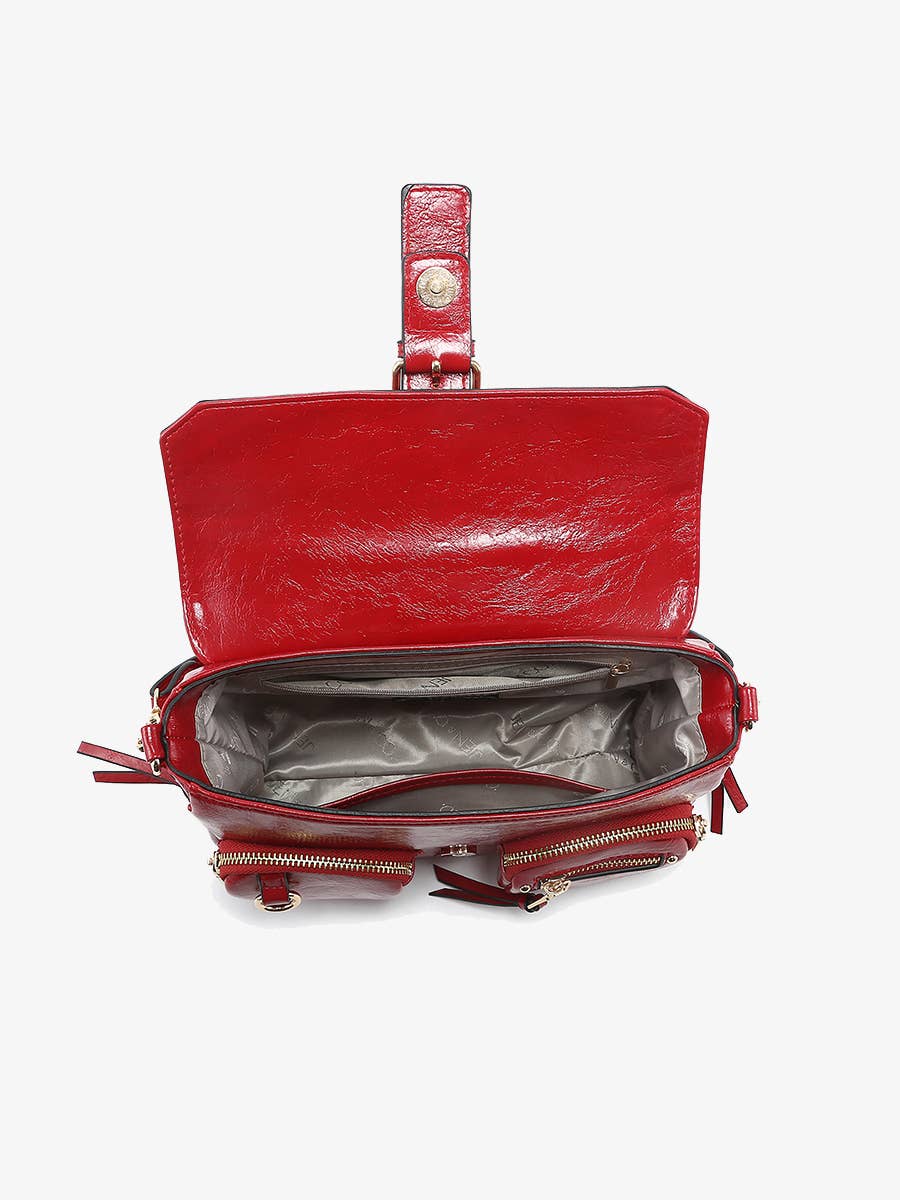 M2756 Valerie Gloss Multi-Compartment Shoulder Bag