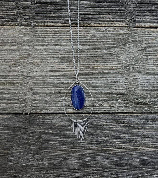 Sale - Valerie Lapis Teardrop 27" Pendant Necklace
