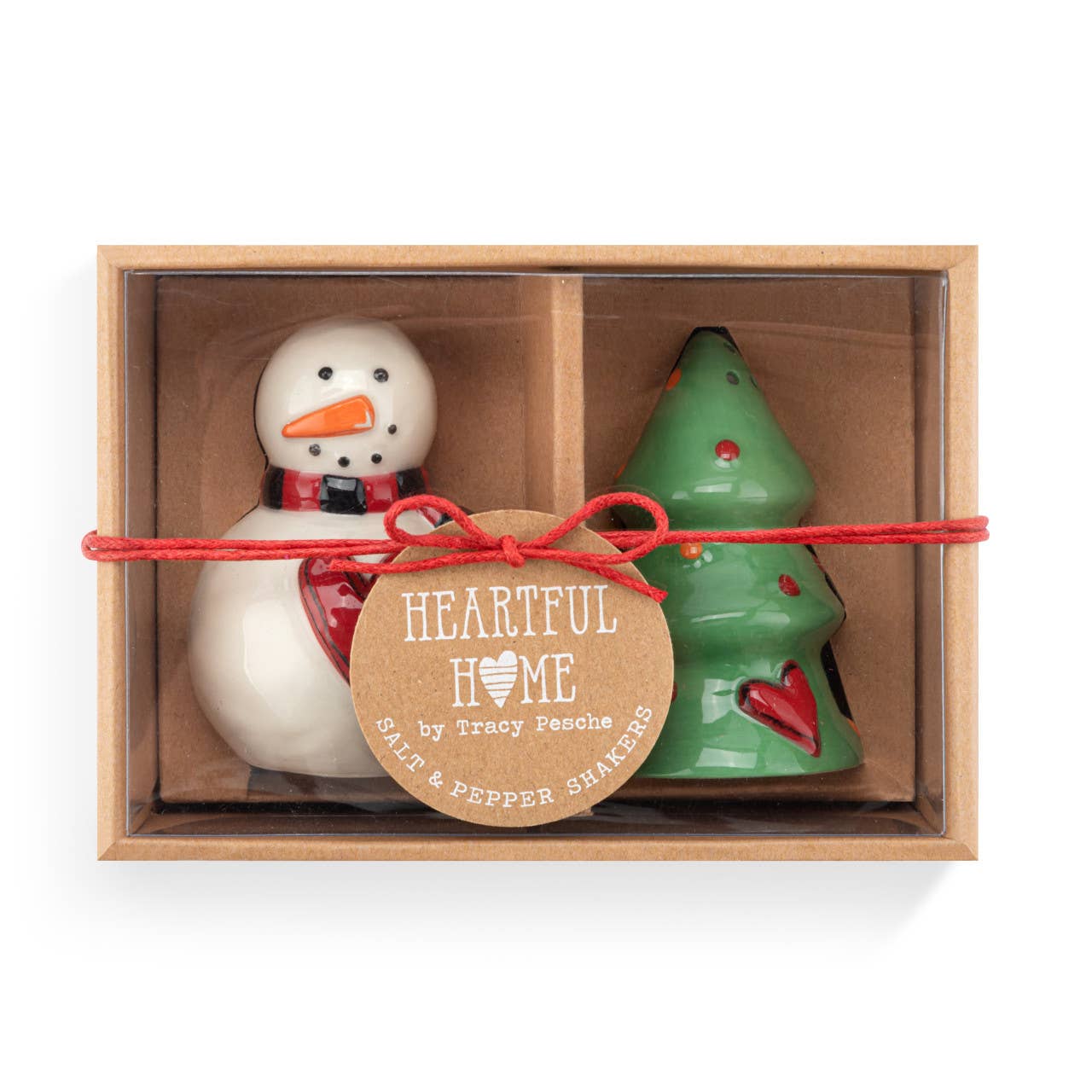 Snowman and Tree Salt and Pepper Shakers - Set of 2