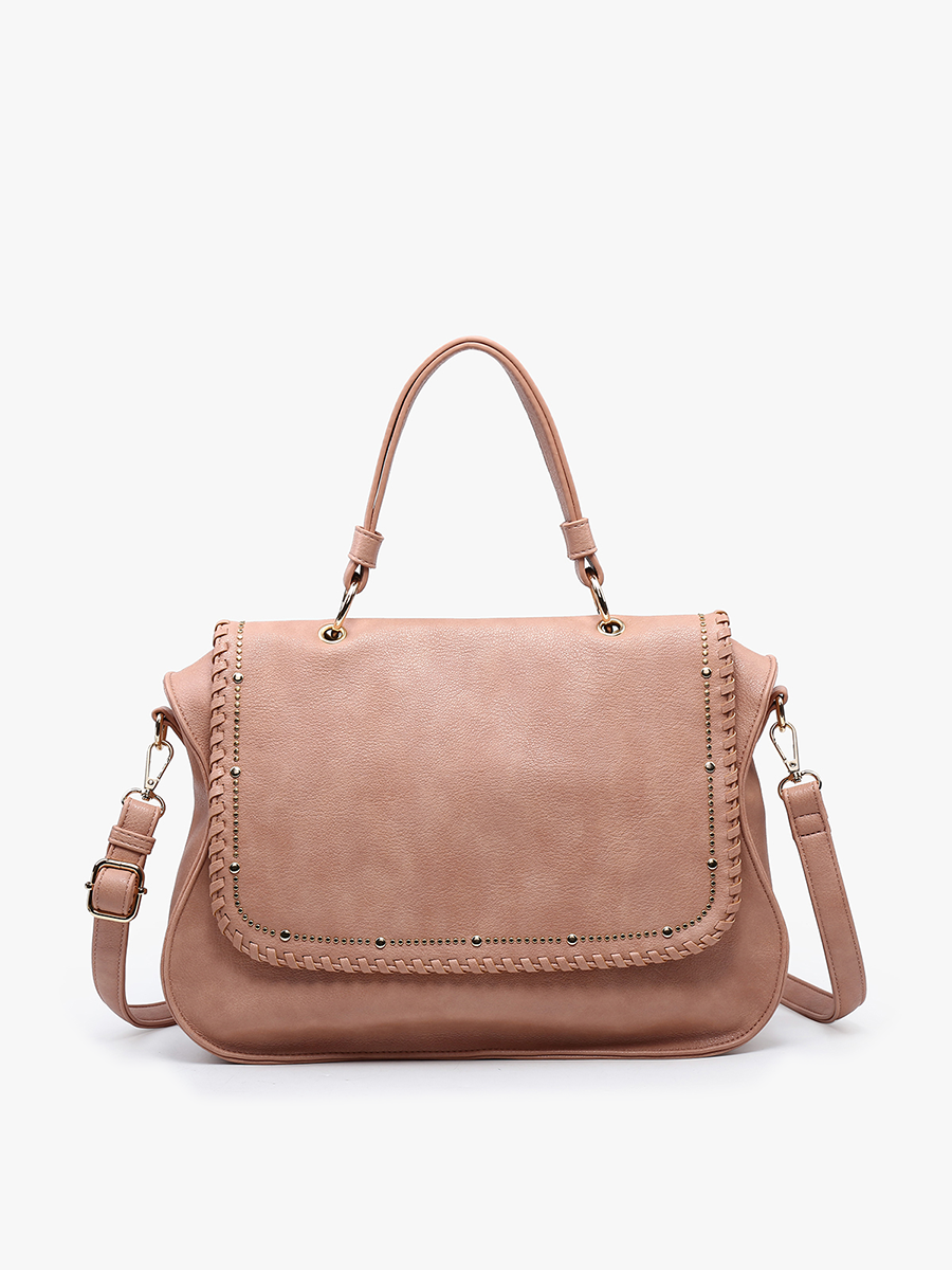 M2425 Cricket Studded Flapover Hobo w/ Handle