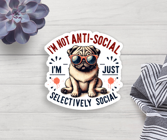Anti-social Vinyl Sticker