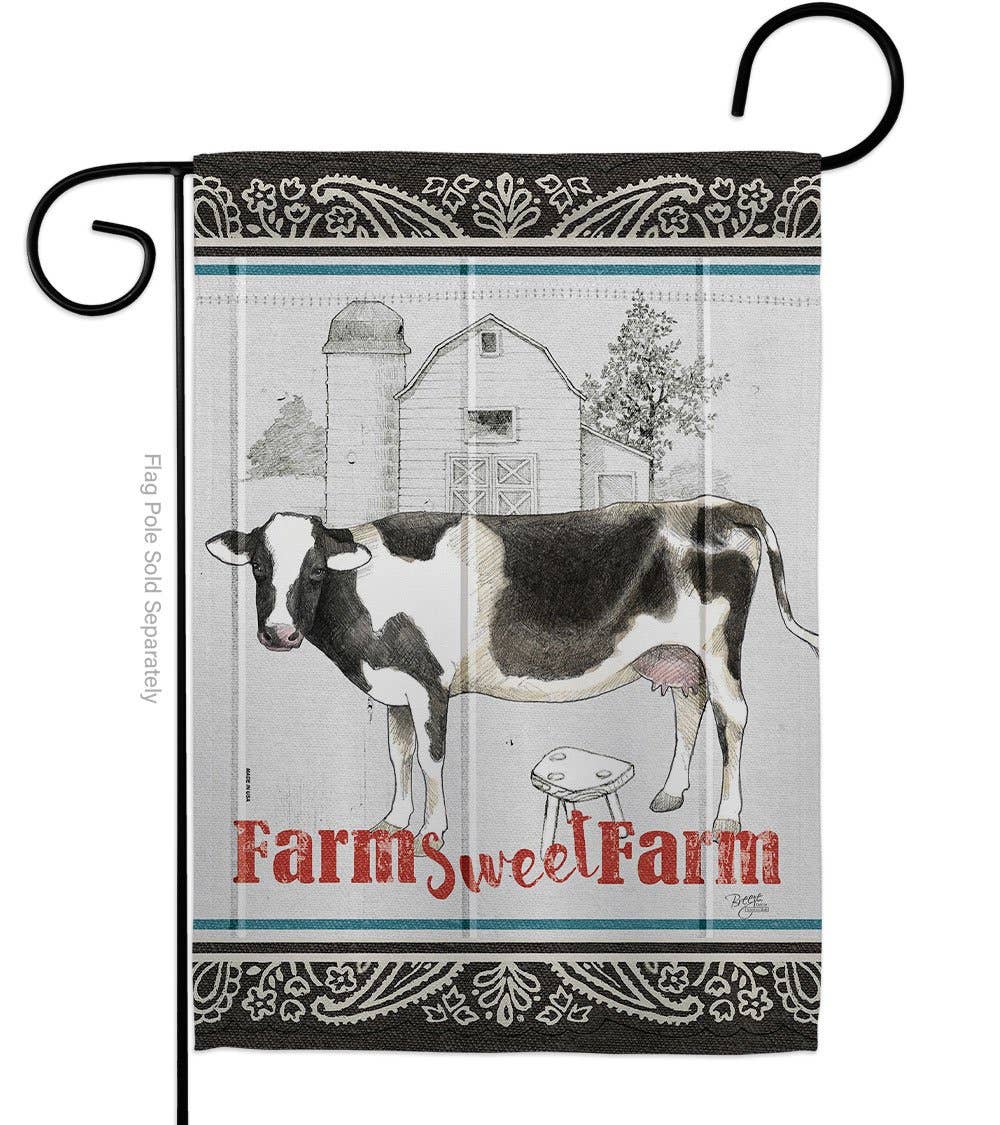 Farm Sweet Animals Barnyard Animal Primitive Decor Flag
