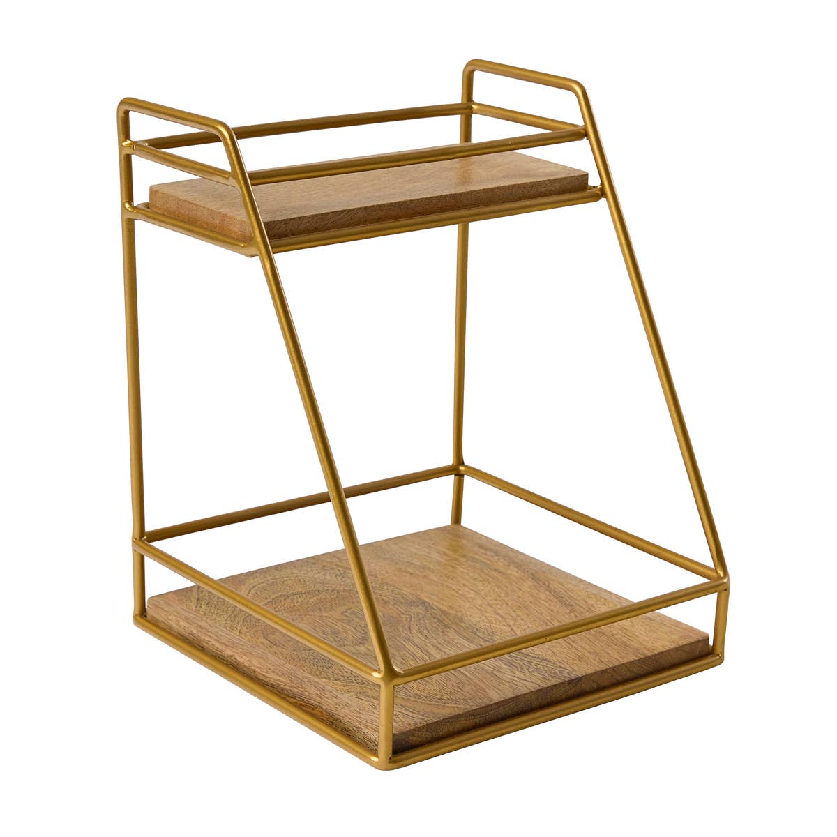 Wood/Gold 2 Tier Organizer