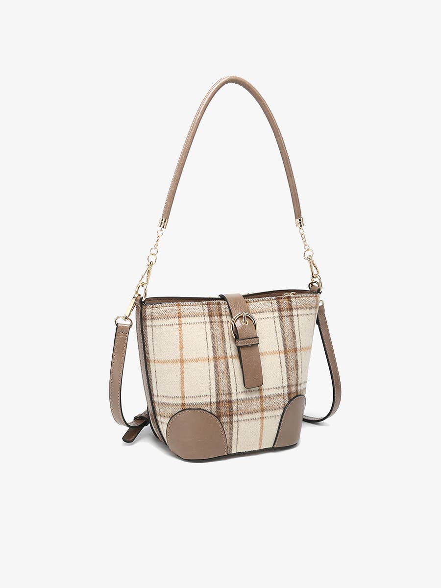 M2736 Georgina Plaid Contrast Bucket Bag