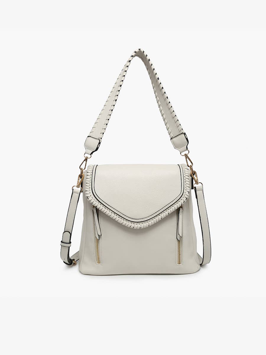 Lorelei Double Zip Crossbody – Whipstitch Trim | M2167