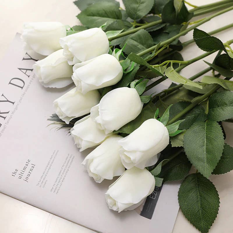 17" Ultra-Realistic Faux Rose Stem-Moisturized Coating
