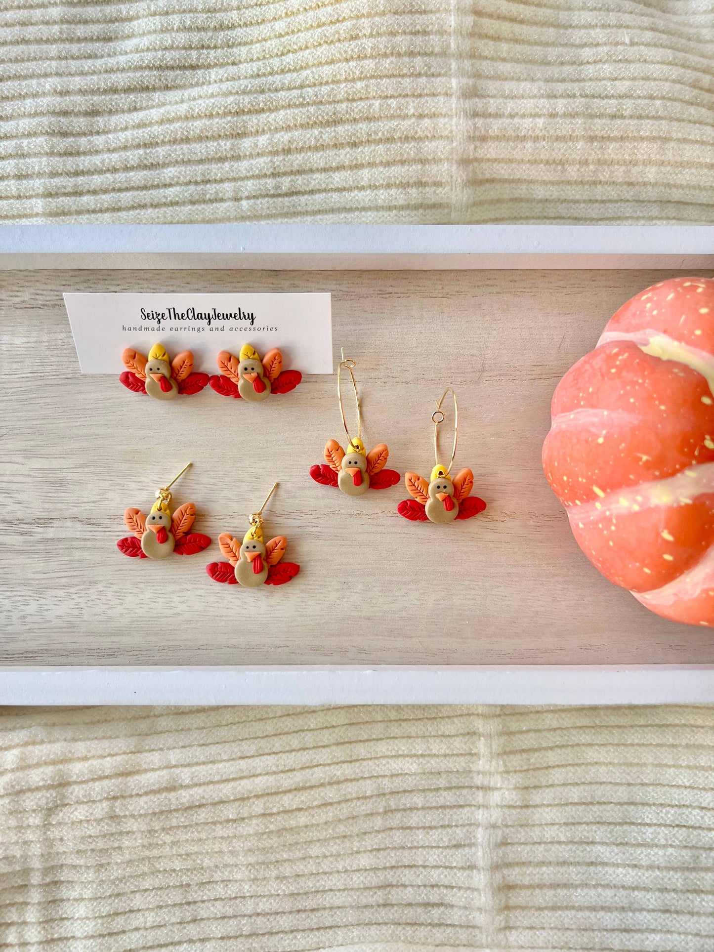 Colorful Turkey Earrings, Turkey Clay Earrings