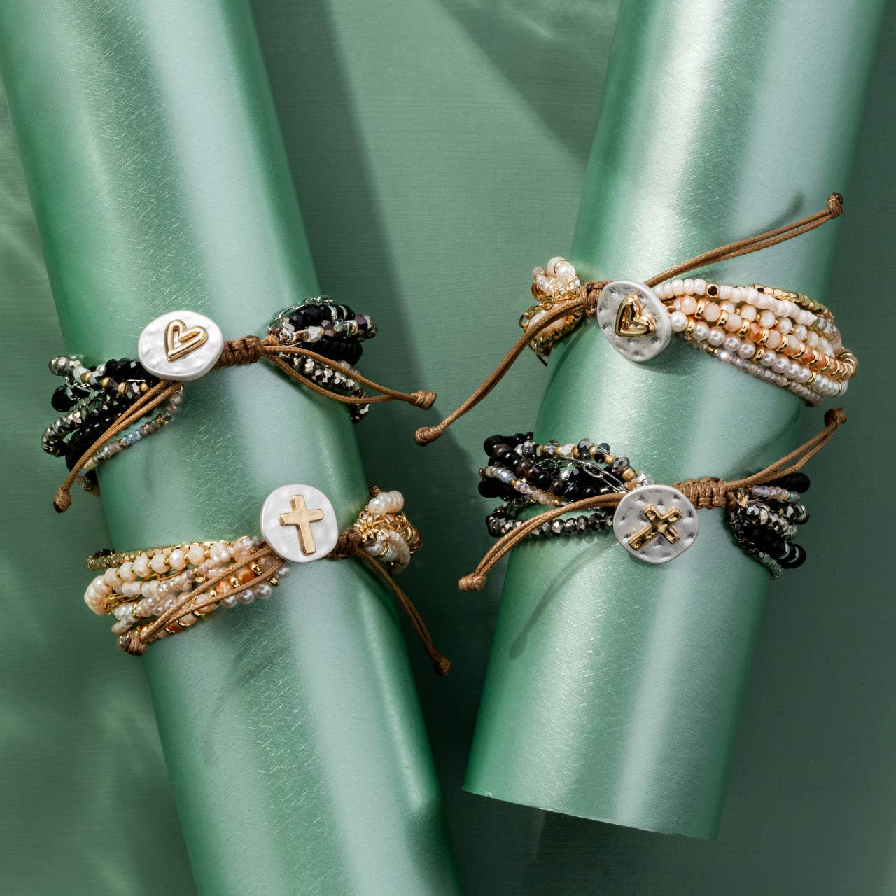 Beaded Prayer Bracelet - Champagne