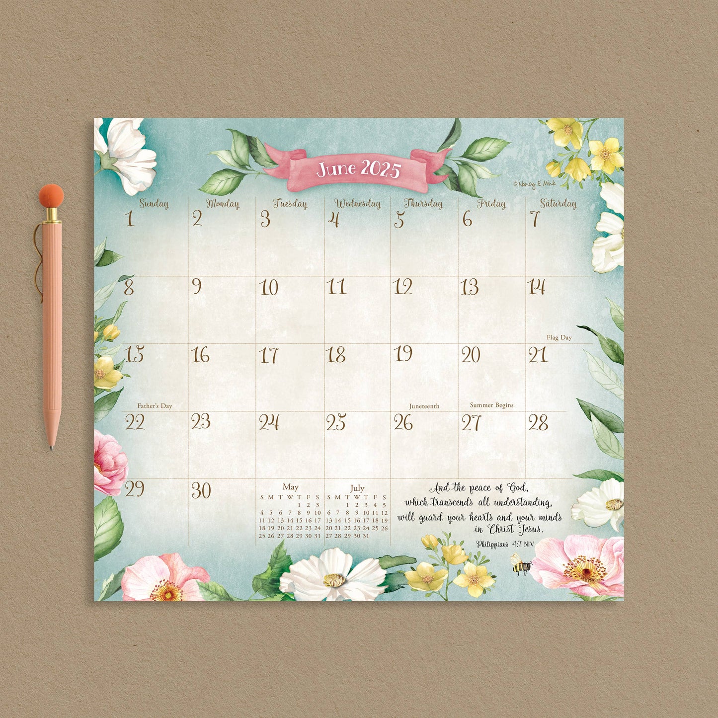 2025 Faithful Heart and Home Magnetic Calendar Pad