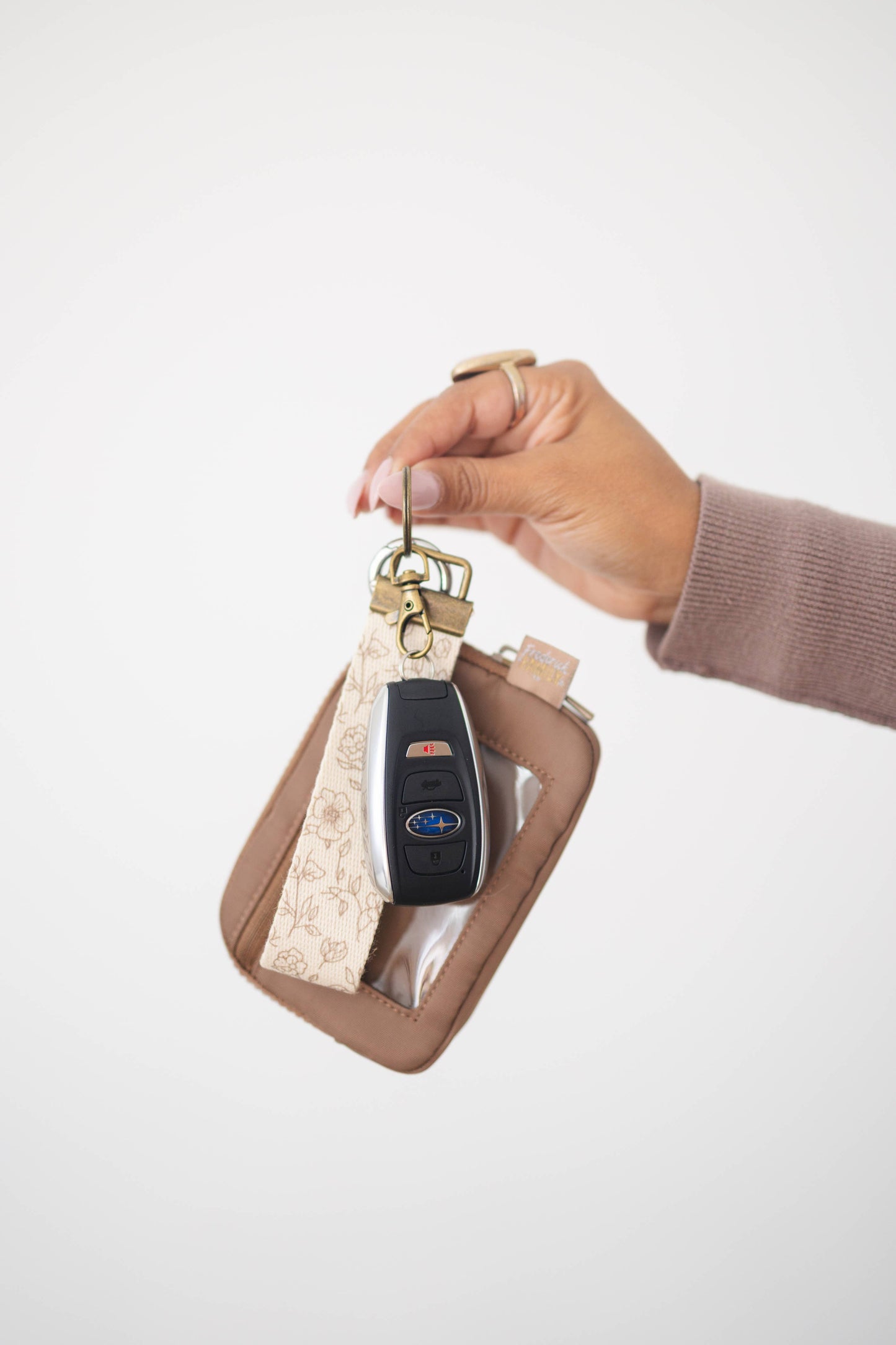 Canvas Wristlet Lanyard Keychain -  Car Key Fob Holder