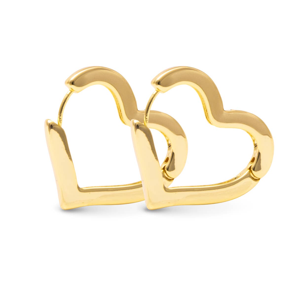 Sara Polished Heart Hoop | Precious Metals Collection