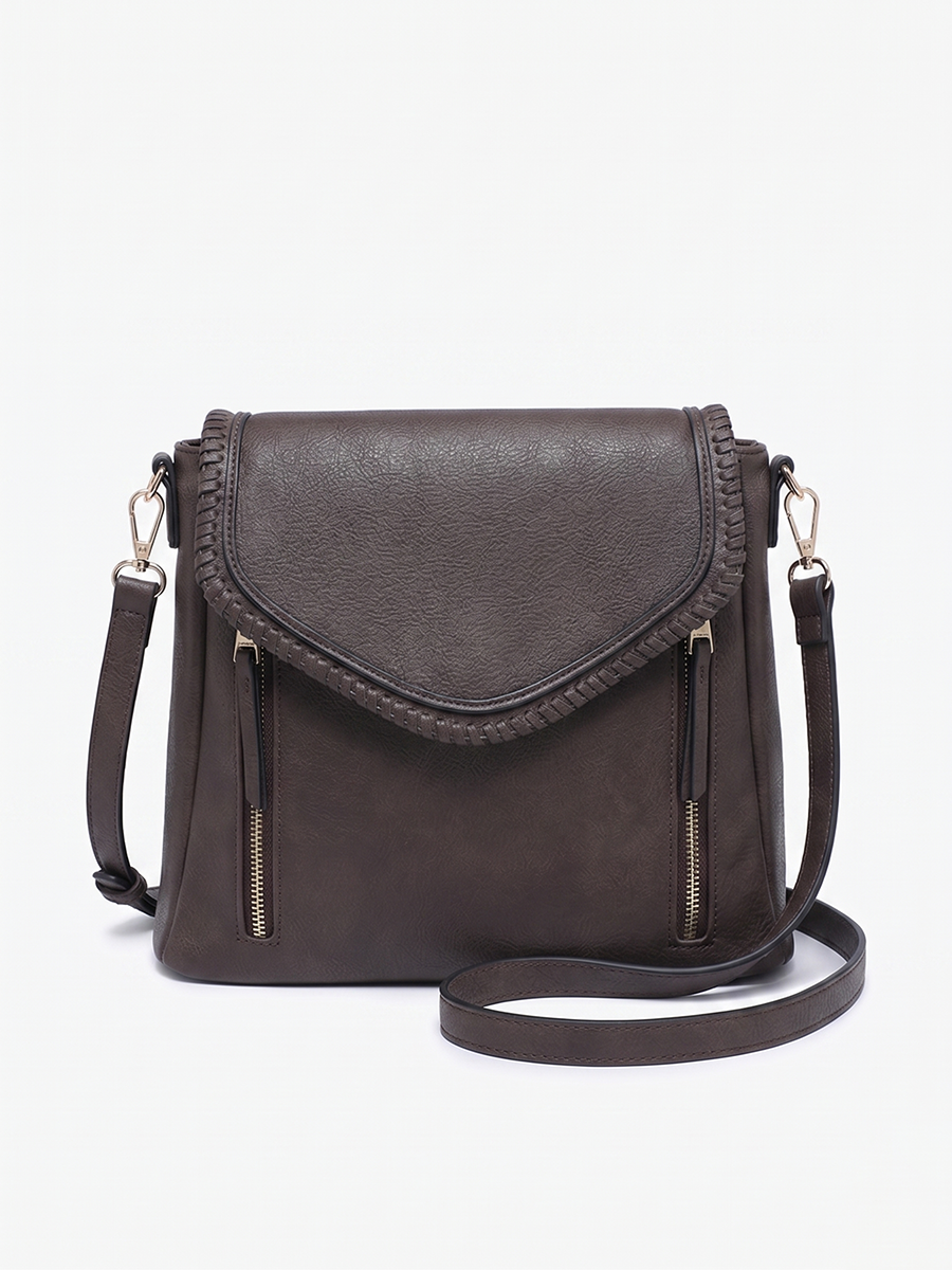 Lorelei Double Zip Crossbody – Whipstitch Trim | M2167