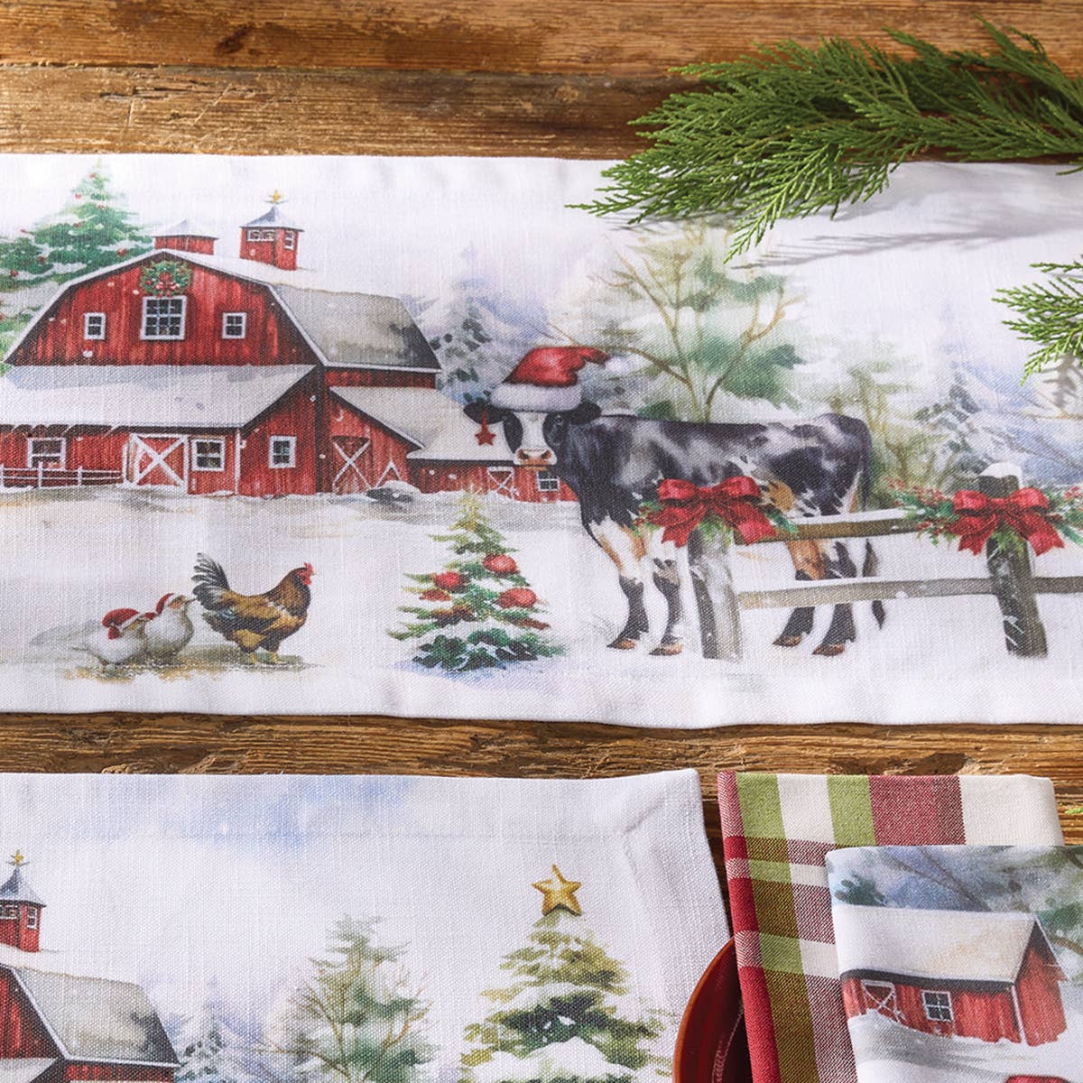 Christmas At The Farm Runner 36"L