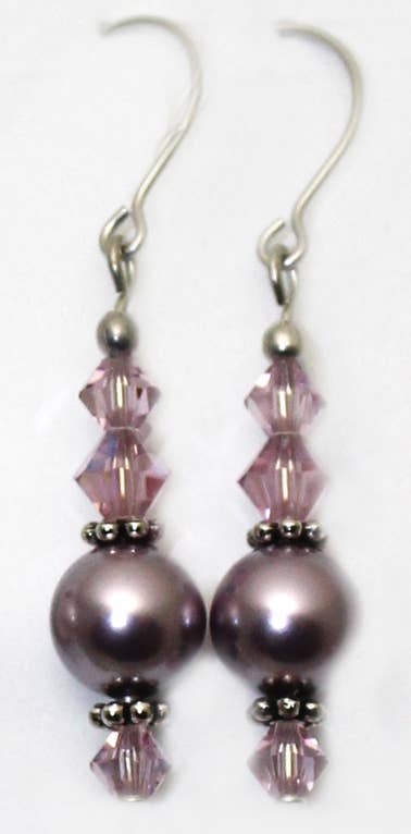 Crystal with Pearl Long Dangle Earring