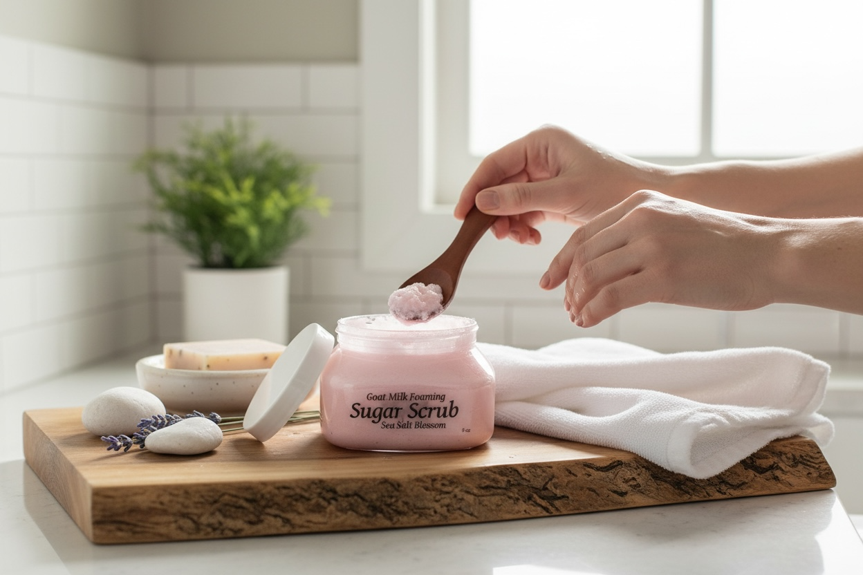 Sea Salt Blossom Goat Milk Sugar Scrub