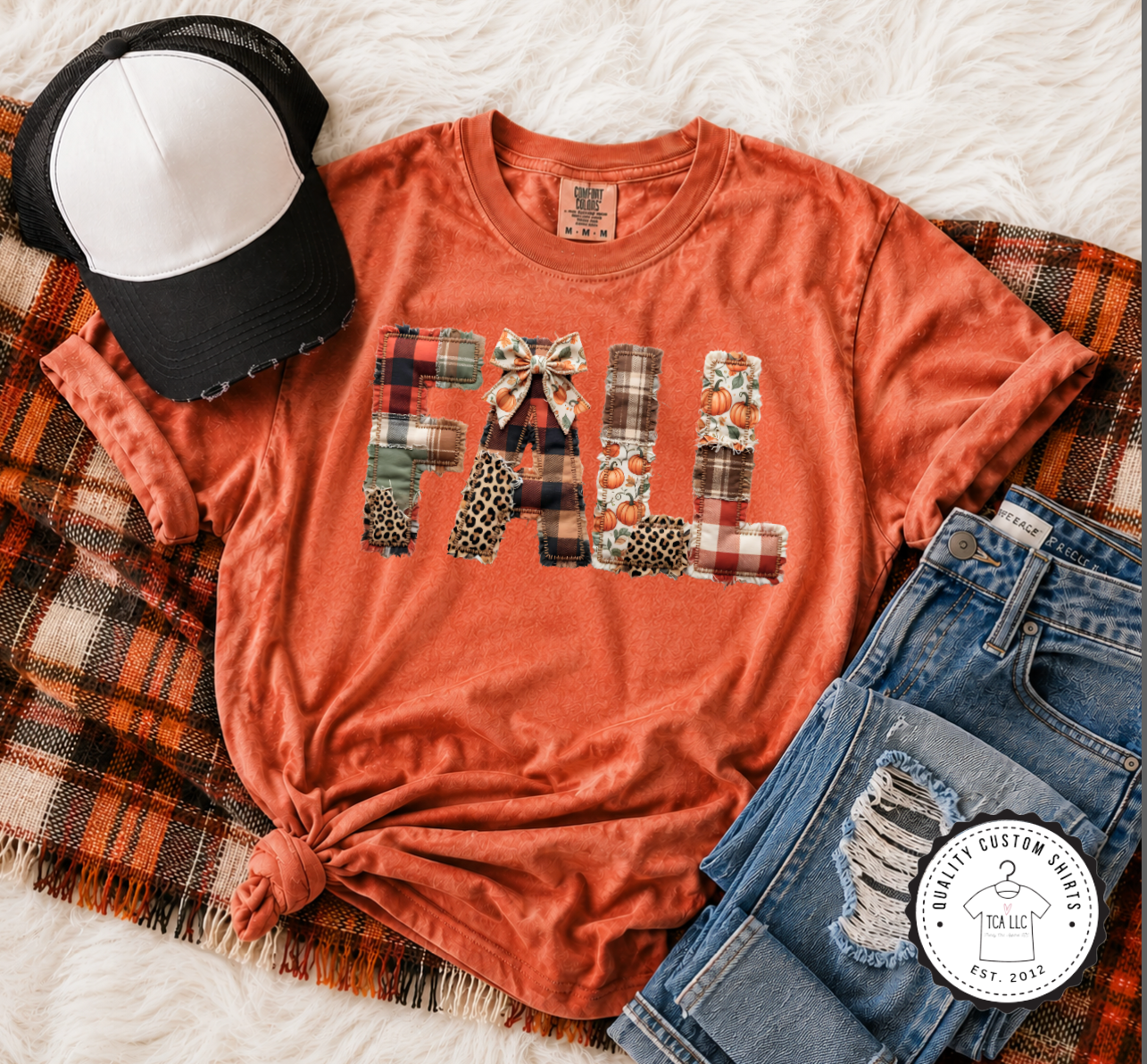 Fall Patchwork Sweatshirts & T-Shirts