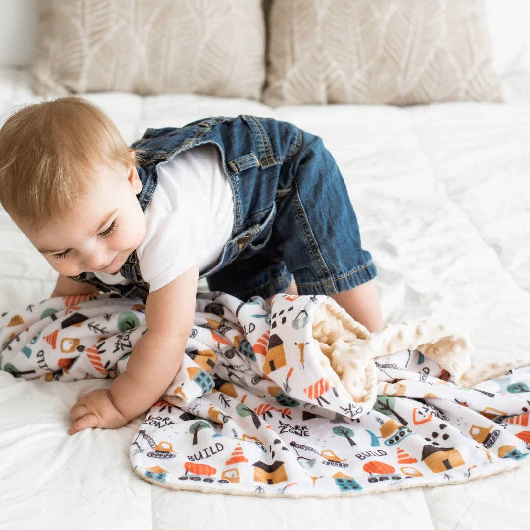 Baby & Toddler Minky Blanket - Little Builder