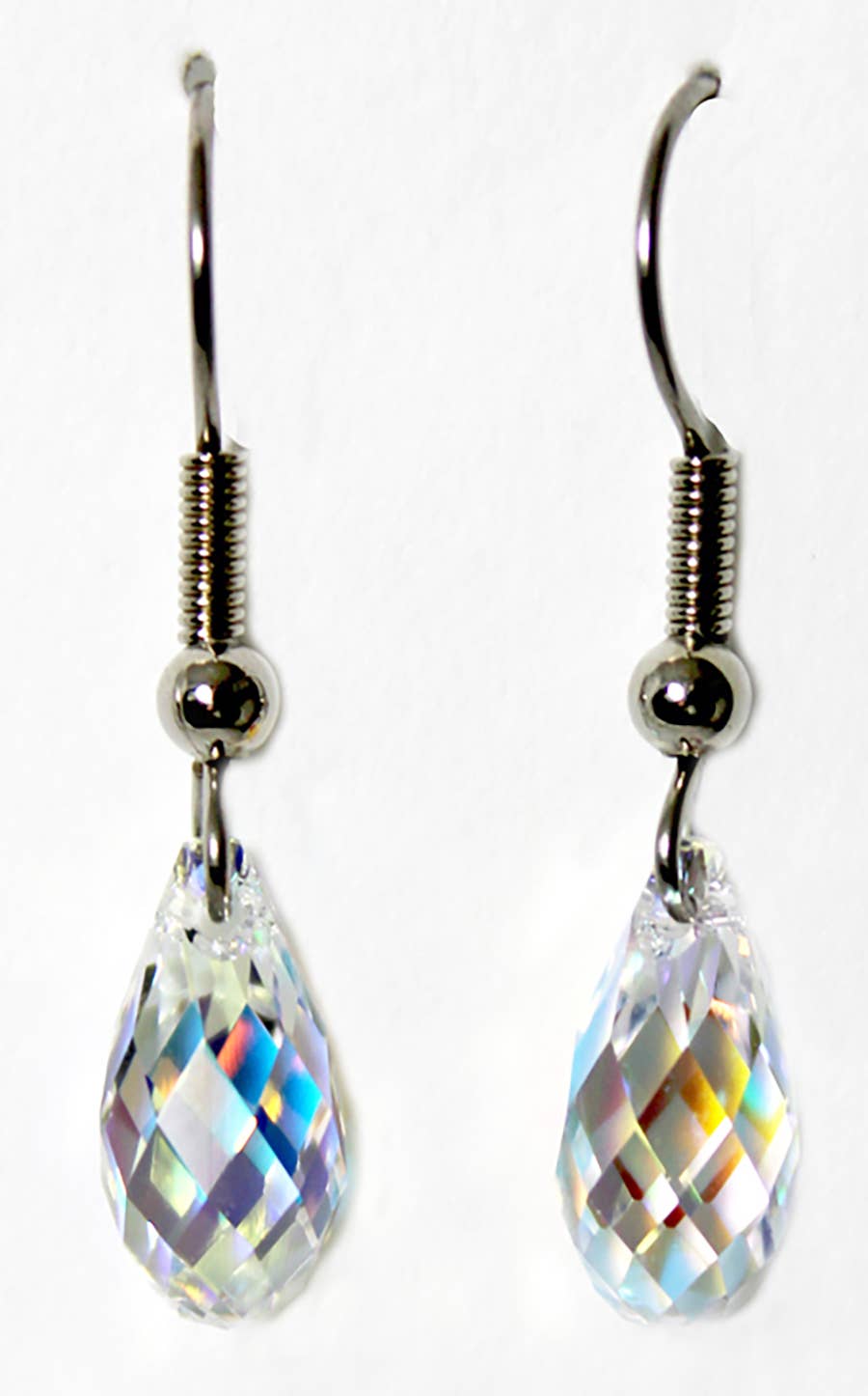 Crystal AB (Aurora Borealis) Briolette Dangle Earring