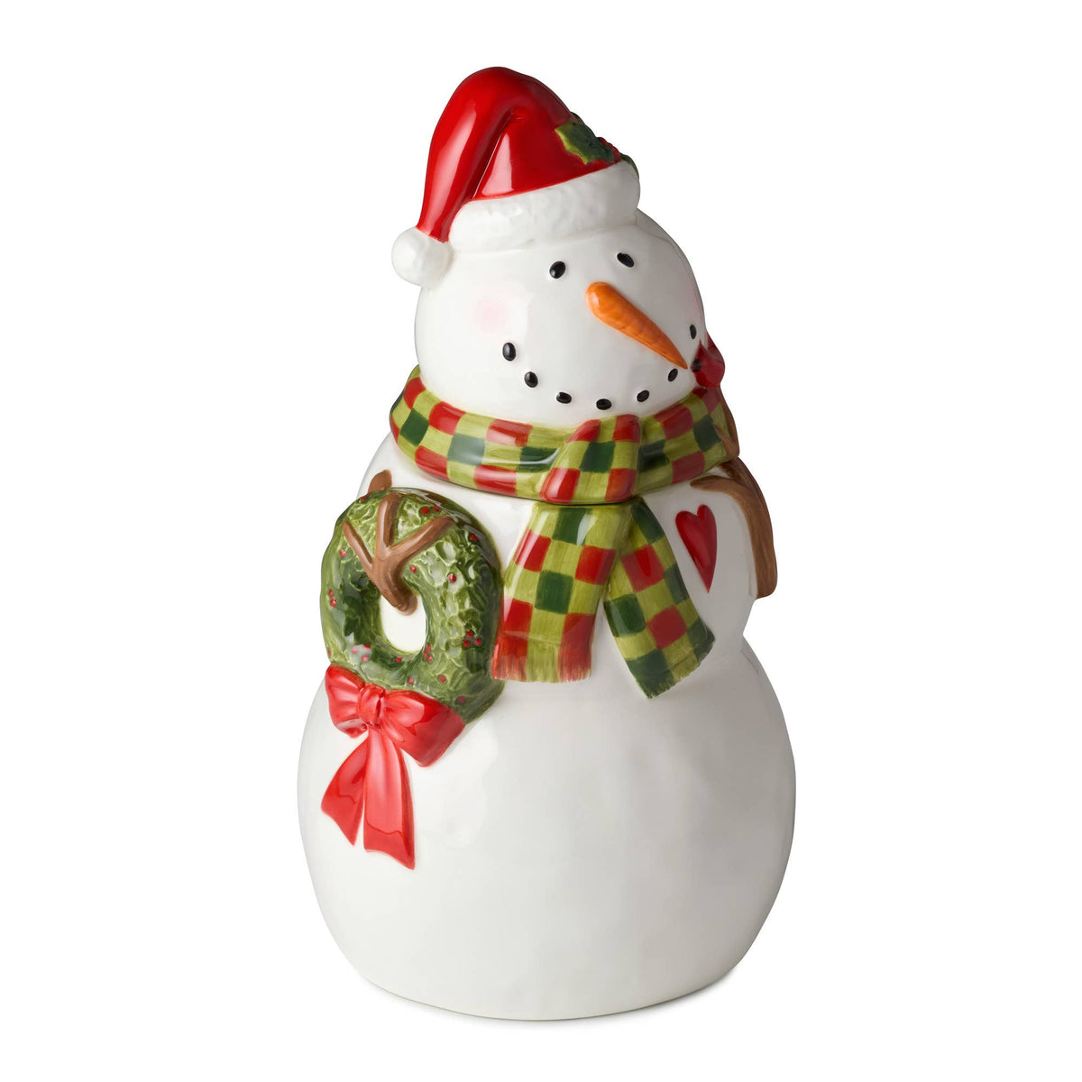 Snowman Delight 3-D Santa Cookie Jar 12"