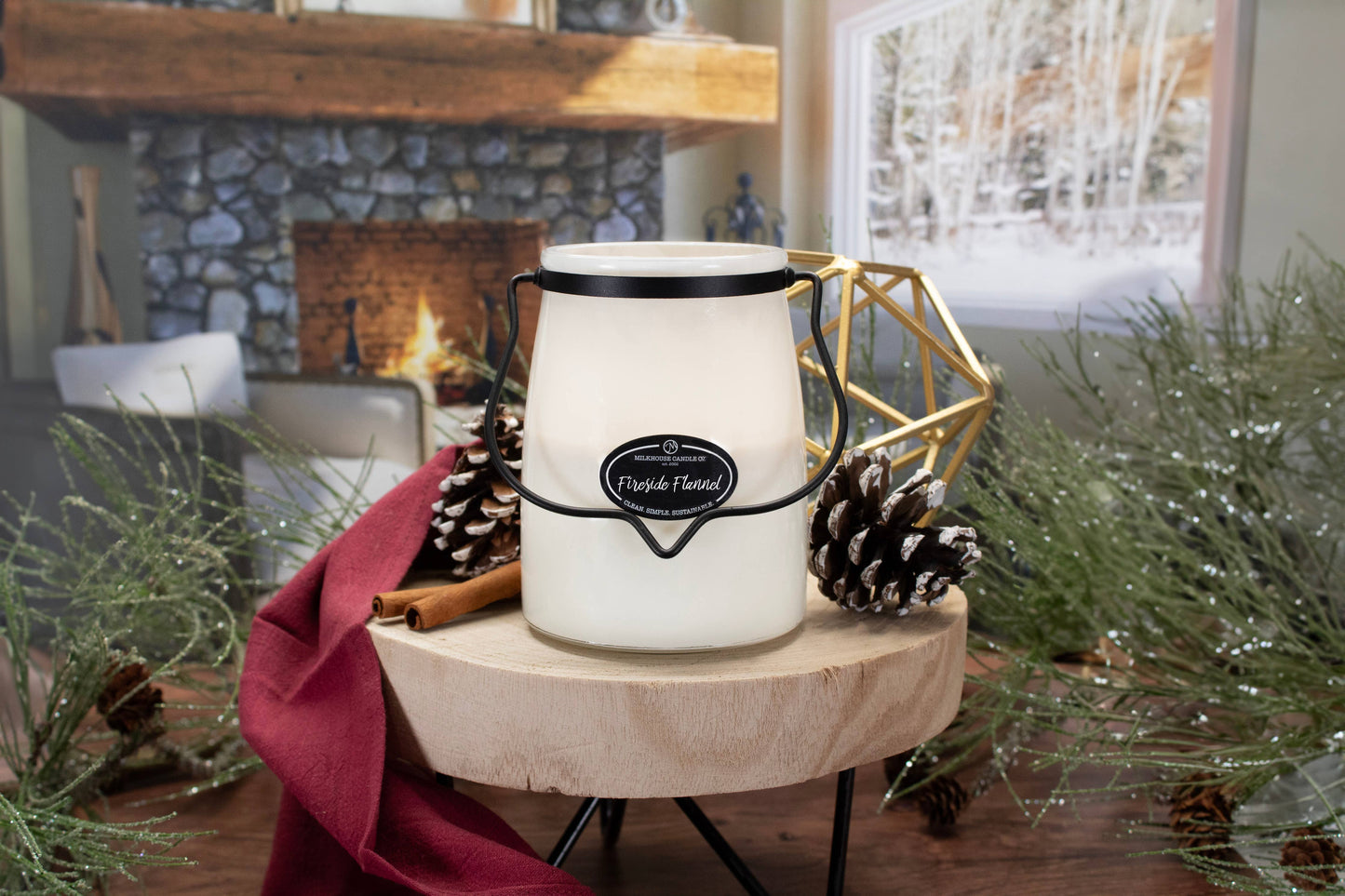 22 oz Butter Jar Candle: Fireside Flannel