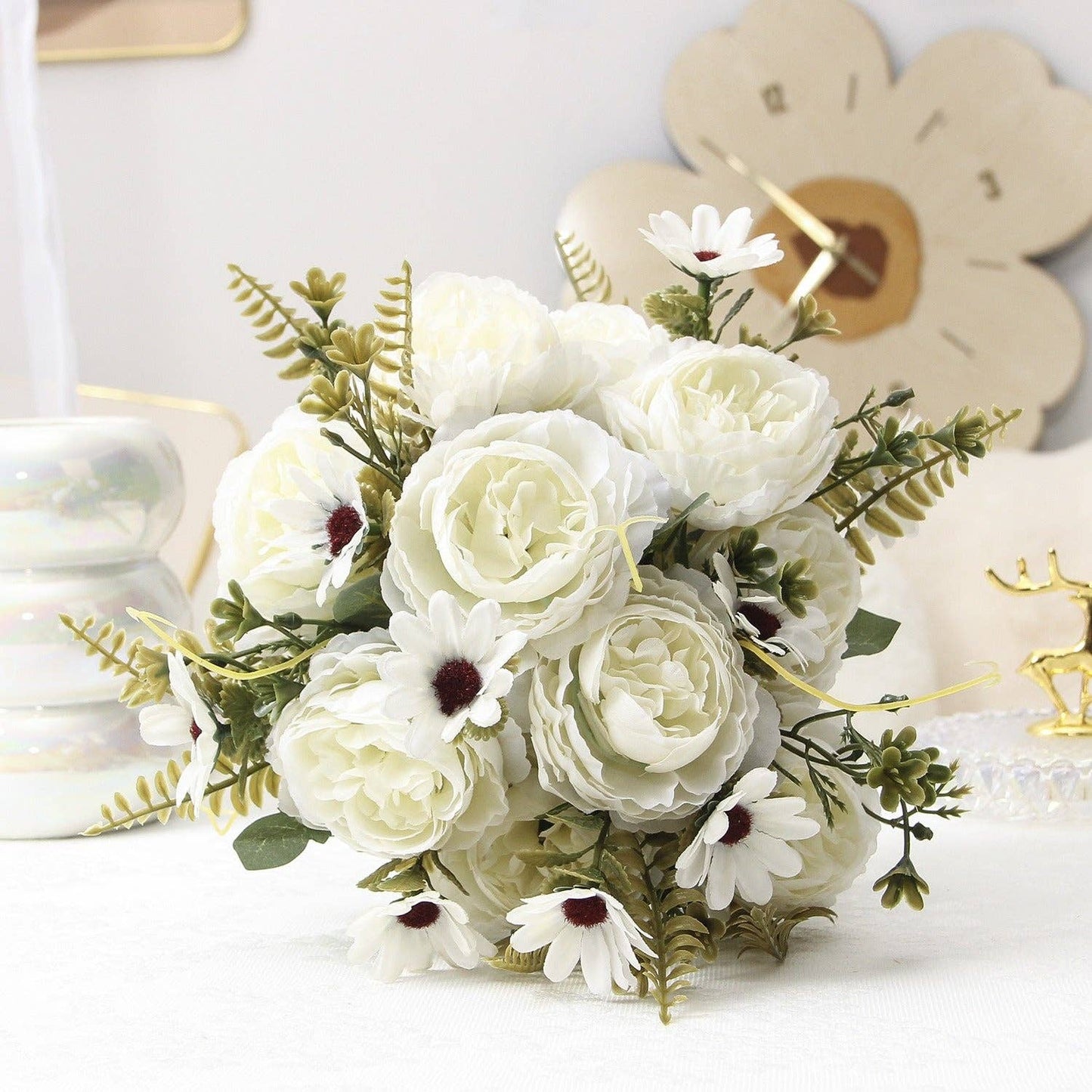 Valentine Artificial Rose Ranunculus Bouquet for Home Decor
