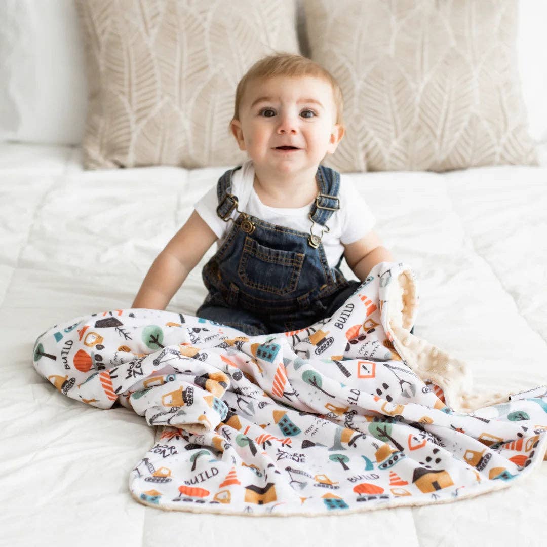 Baby & Toddler Minky Blanket - Little Builder