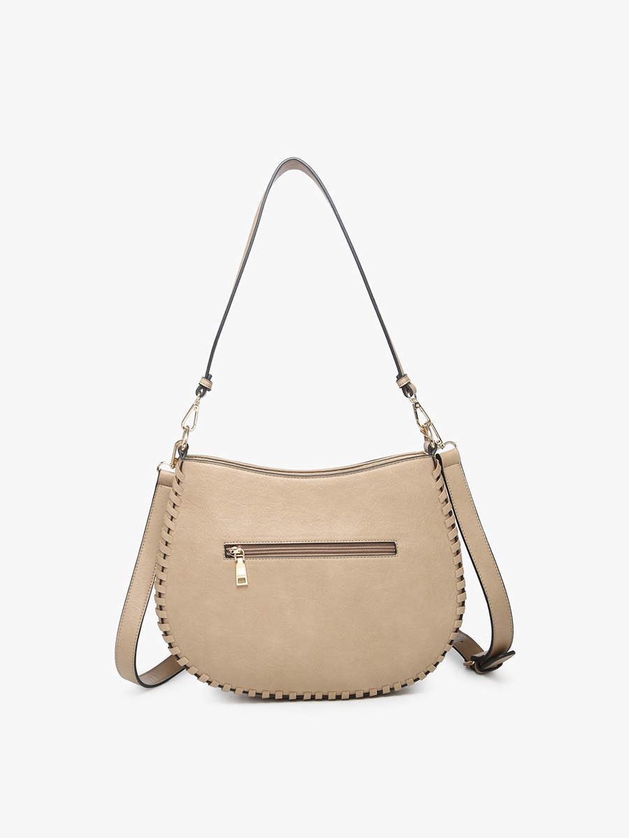 M2415 Raquel Whipstitch Trim Crossbody/Saddle Bag