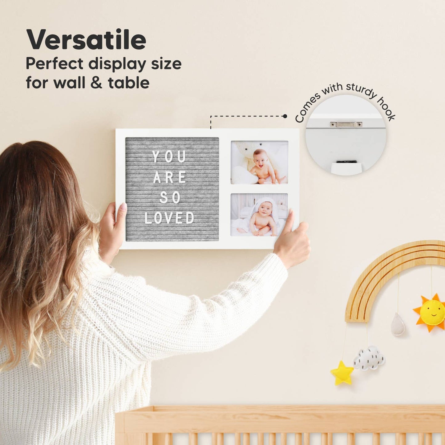 KeaBabies Heartfelt Picture Frame with Felt Letterboard