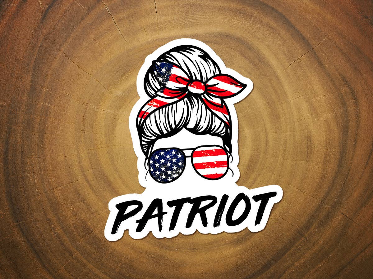 Patriot Sticker | Messy Bun | Patriotic Sticker | Vinyl