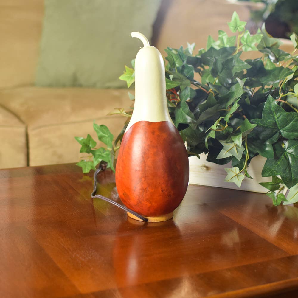Casper Jack Small Tall Lit Jack-O-Lantern Handcrafted Gourd