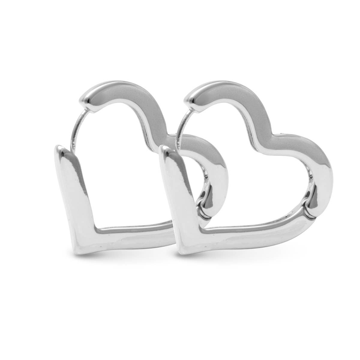 Sara Polished Heart Hoop | Precious Metals Collection