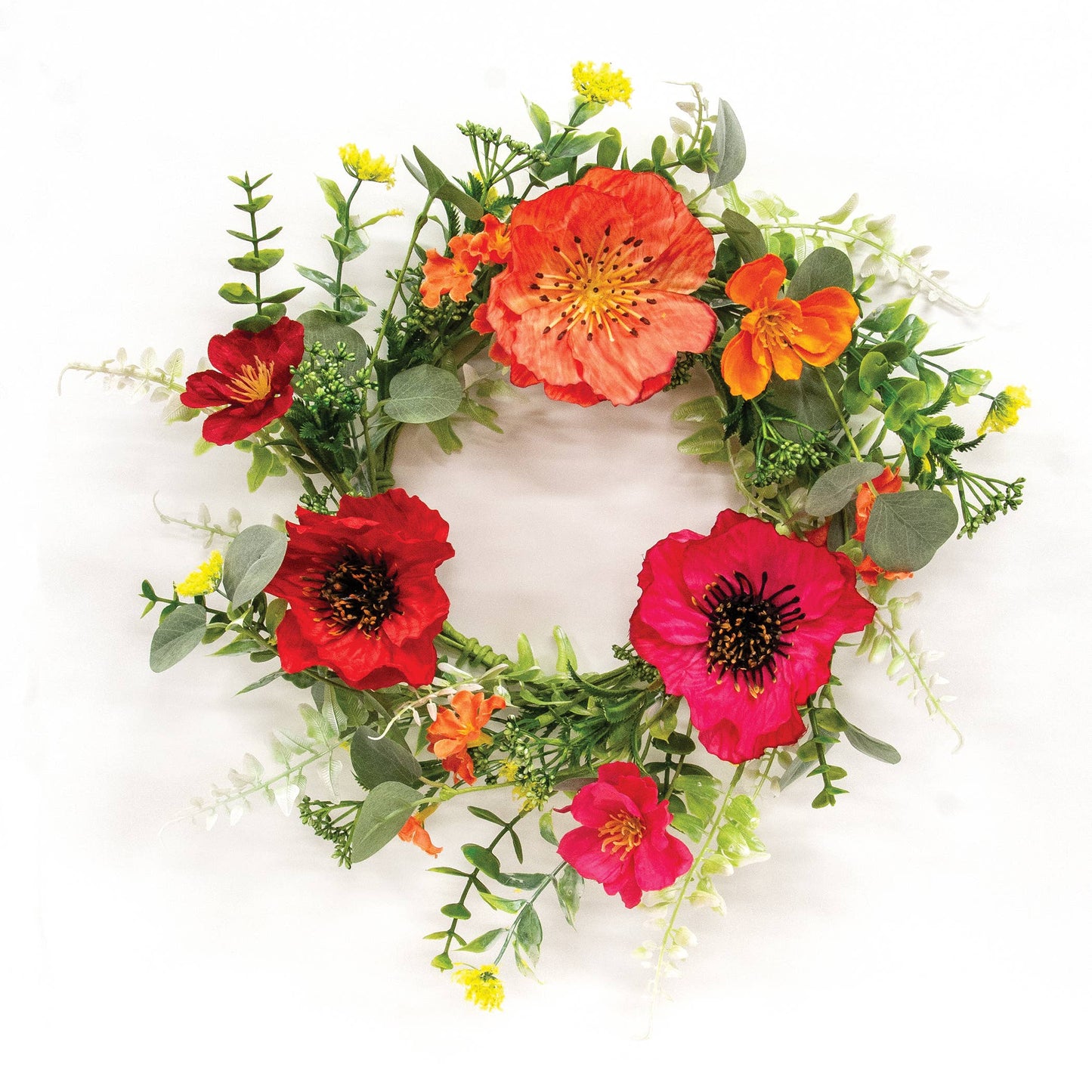 Sunset Poppy & Blooms Candle Ring - 6-1/2 In