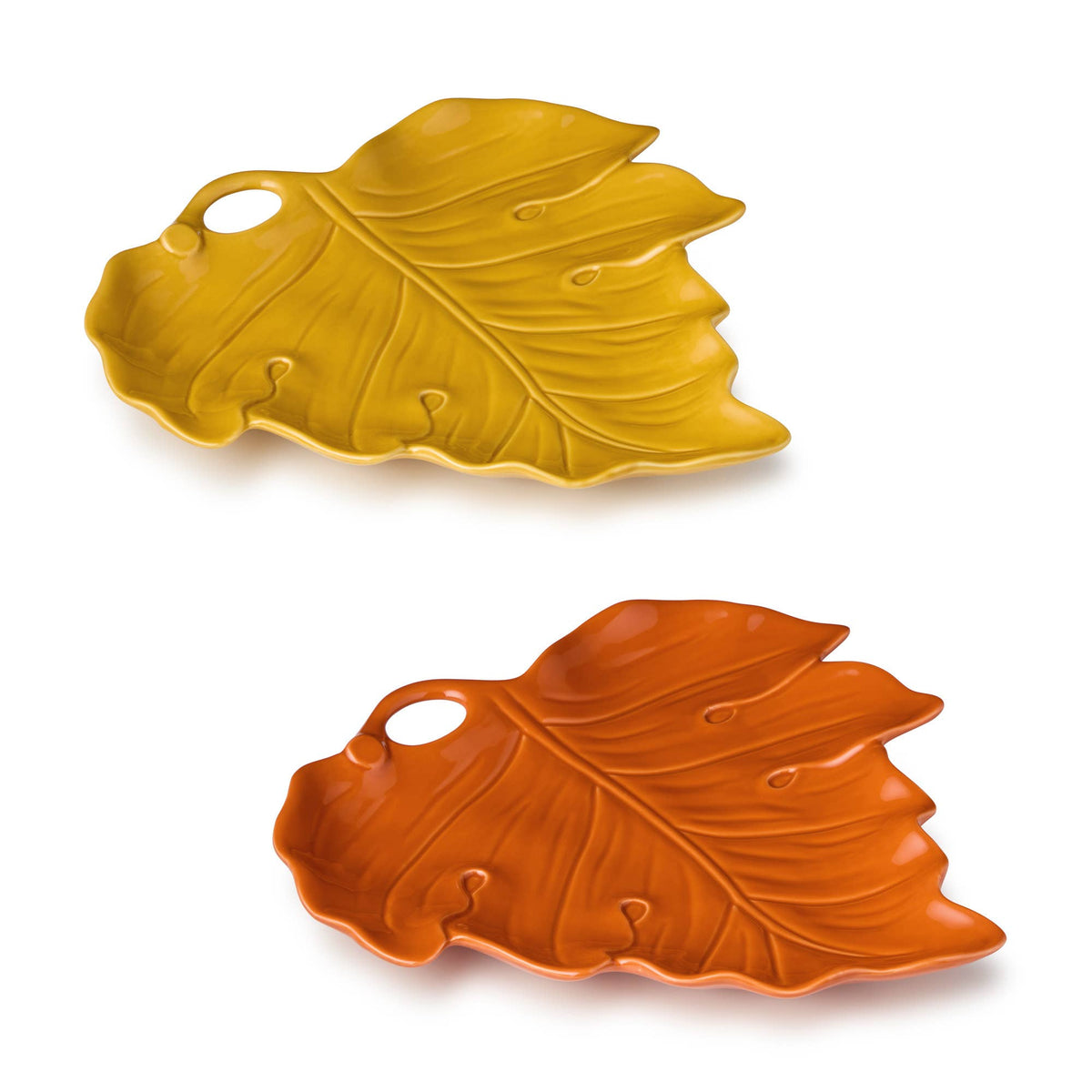 Autumn Meadows 3-D Leaf Platter 14" x 12"