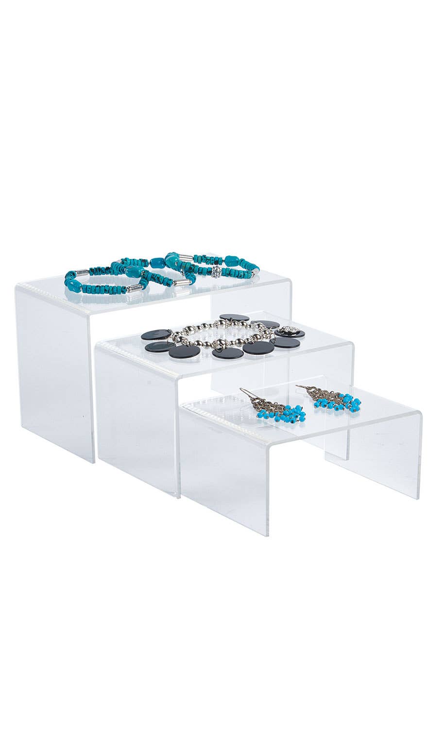 4"D Rectangular Nesting Acrylic Display Risers - Set of 3