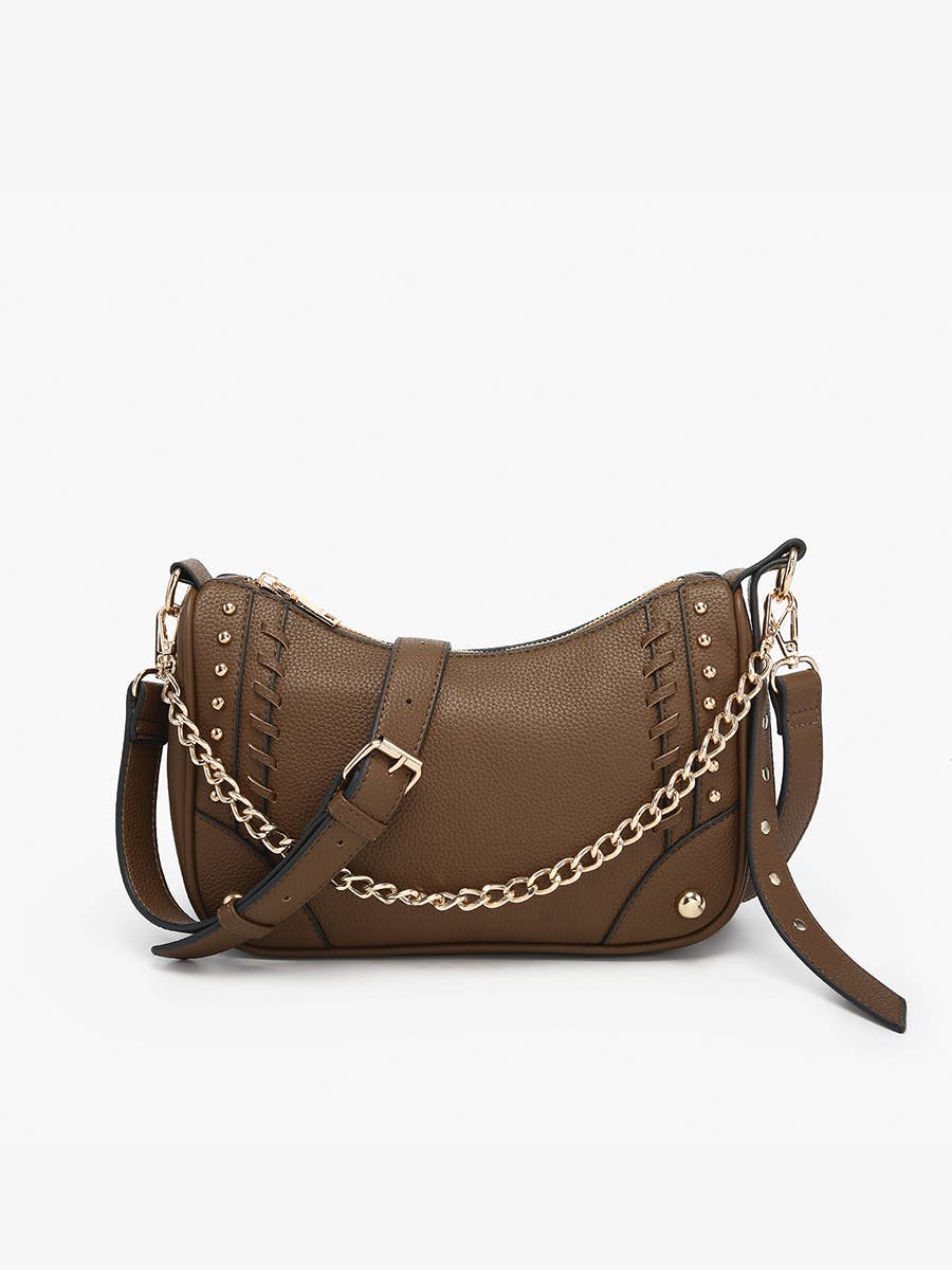 M2623 Artemis Paneled Crossbody w/ Stud Details